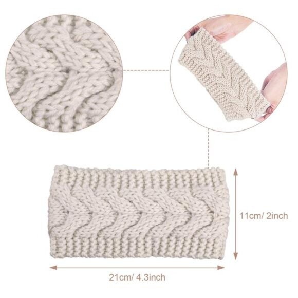 Pangda 6 Pieces Women's Cable Knitted Headbands, Winter Chunky Ear Warmers - Picture 2 of 7